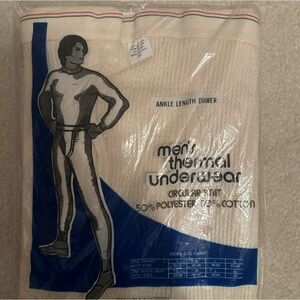 Vintage Thermal Waffle Knit Long Johns Mens XL Ankle Length Drawer NIP USA